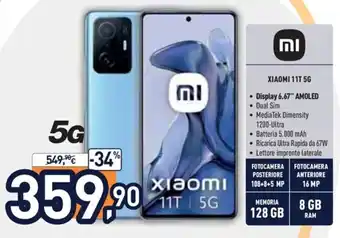 Unieuro mi Xiaomi 11T 5G offerta