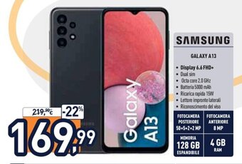 Unieuro Samsung Galaxy A13 offerta