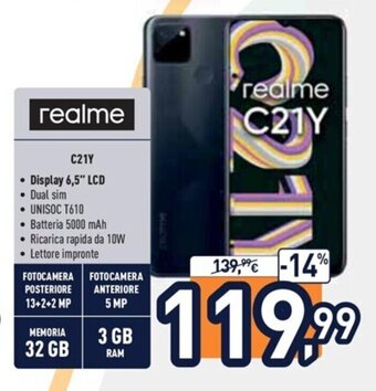 Unieuro realme C21Y offerta