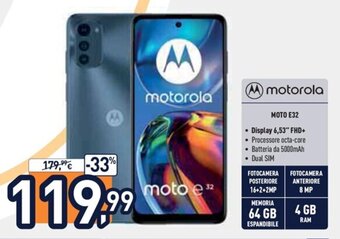 Unieuro motorola moto E32 offerta