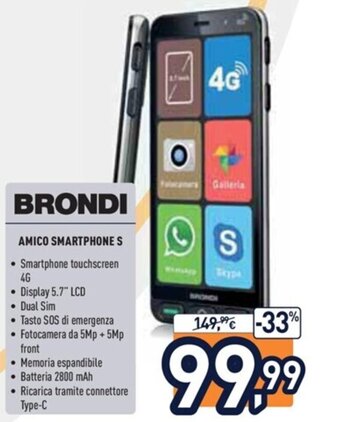 Unieuro Brondi Amico Smartphone S offerta