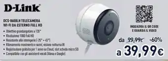 Unieuro D-Link DCS-8600LH Telecamera Wi-Fi da Esterno Full HD offerta