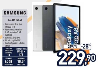 Unieuro Samsung Galaxy Tab A8 offerta