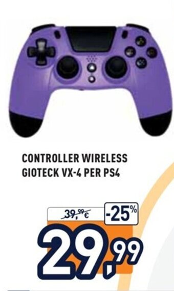 Unieuro Controller Wireless Gioteck VX-4 per PS4 offerta