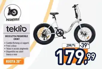 Unieuro teklio Bicicletta Pieghevole CR3KT offerta