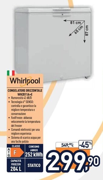Unieuro Whirlpool Congelatore Orizzontale WH2011A+E offerta