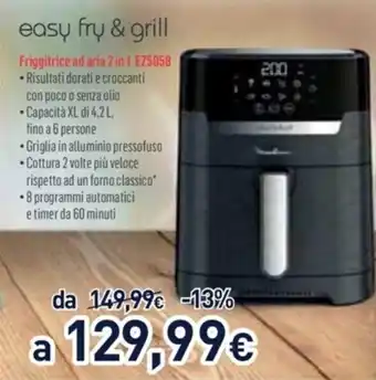 Unieuro Moulinex easy fry & grill Friggitrice ad aria 2 in 1 EZ5058 offerta