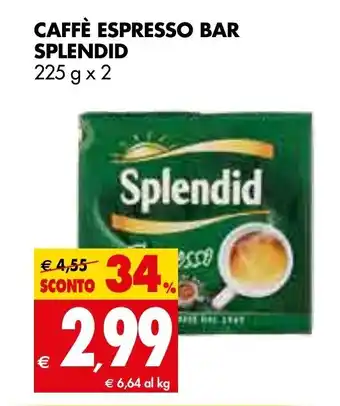 Tigros Splendid Caffè Espresso Bar 225 g x 2 offerta