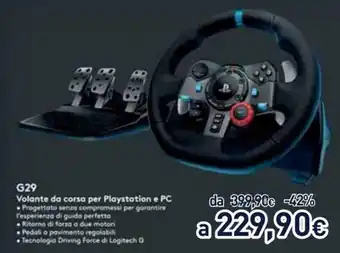 Unieuro logitech G29 Volante da corsa Playstation e PC offerta