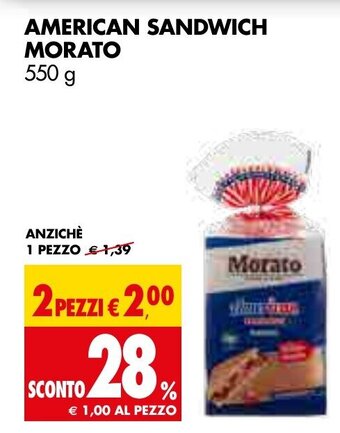 Tigros Morato American Sandwich 550 g offerta