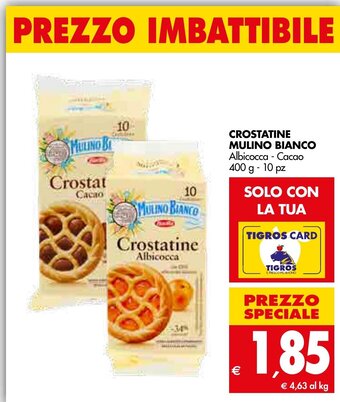 Tigros Crostatine Mulino Bianco Albicocca-Cacao 400 g - 10 pz offerta