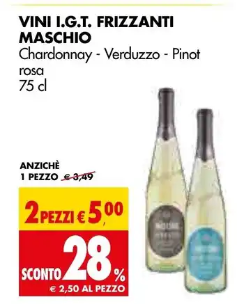 Tigros Maschio Vini I.G.T. Frizzanti 75 cl offerta