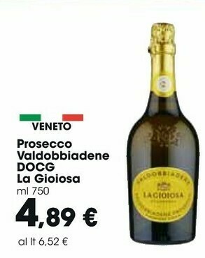 Carrefour Market La Gioiosa La Gioiosa - Valdobbiadene Prosecco Superiore DOCG 750 g(ml) offerta