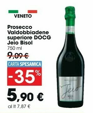 Carrefour Market Jeio Bisol Prosecco Valdobbiadene Superiore Docg offerta
