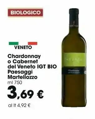 Paesaggi Martellozzo Chardonnay O Cabernet Del Veneto Igt Bio