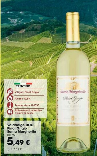 Carrefour Market Santa margherita Santa Margherita - Pinot Grigio Valdadige 750 g(ml) offerta