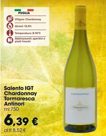 Carrefour Market Tormaresca Salento Igt Chardonnay Antinori offerta