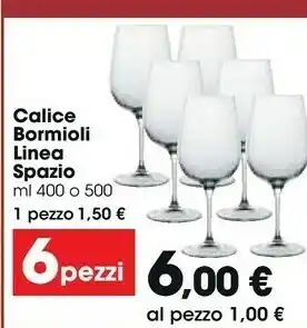 Carrefour Market Calice Bormioli Linea Spazio Ml 400 offerta