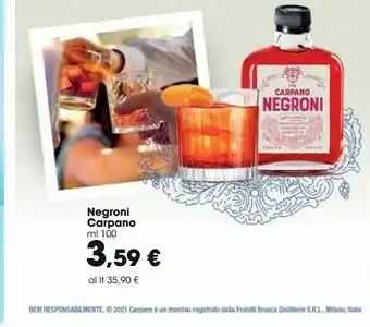 Carrefour Market Carpano Negroni Carpano Ml 100 offerta
