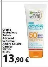 Carrefour Market Garnier Garnier Crema Protezione Solare Advaced Sensitive Ambre Solaire SPF 50+ offerta