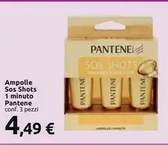 Carrefour Market Pantene Pantene Ampolle Sos Shots 1 Minuto offerta