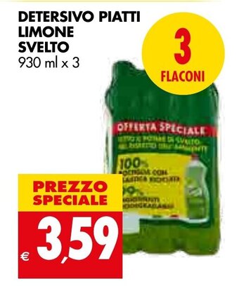 Tigros Svelto Detersivo Piatti Limone 930 ml x 3 offerta