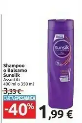 Carrefour Market Sunsilk Sunsilk Shampoo O Balsamo offerta