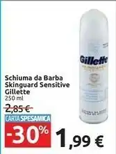 Carrefour Gillette Gillette Schiuma Da Barba Skinguard Sensitive offerta