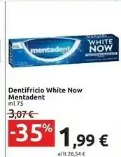 Carrefour Market Mentadent Mentadent Dentifricio White Now offerta