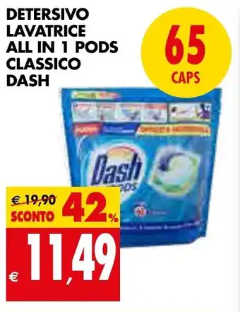 Tigros Dash Detersivo Lavatrice All In 1 Pods Classico offerta
