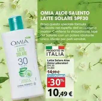 Carrefour Nivea Omia Latte Solare Aloe Laboratori Spf 30 Ml offerta