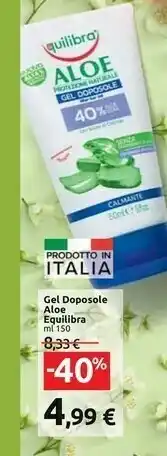 Carrefour Equilibra Equilibra Gel Doposole Aloe offerta