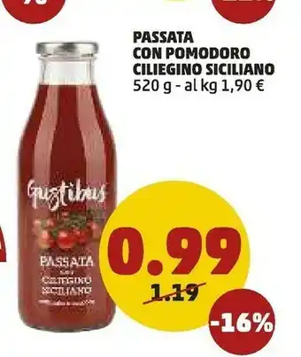 PENNY Passata Con Pomodoro Ciliegino Siciliano offerta