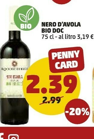 PENNY Nero D'avola Bio Doc offerta