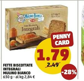 PENNY Mulino Bianco Fette Biscottate Le Integrali 100% Integrali offerta