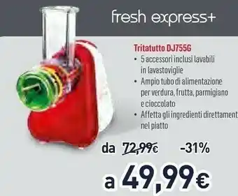 Unieuro Moulinex Fresh Express+ Tritatutto DJ755G offerta