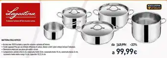 Unieuro Lagostina Itala - Batteria Acciaio 8 Pz offerta