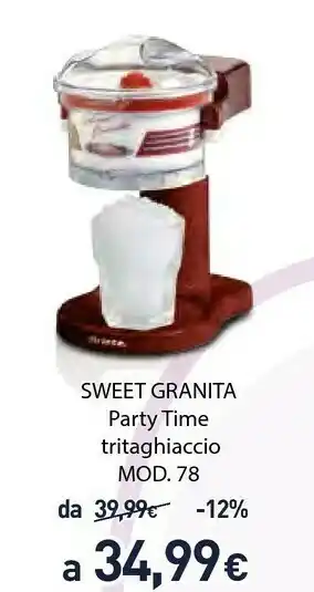 Unieuro Ariete Sweet Granita Party Time Tritaghiaccio 78 offerta