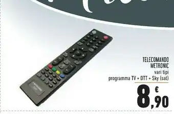 Conad Superstore Metronic Zap+ Telecomando IR Wireless DTT, Sky, TV Pulsanti offerta