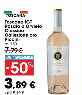 Carrefour Market Piccini Toscana Igt Rosato O Orvieto Classico Collezione Oro offerta