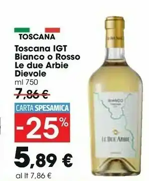 Carrefour Market Dievole Toscana Igt Bianco O Rosso Le Due Arbie offerta