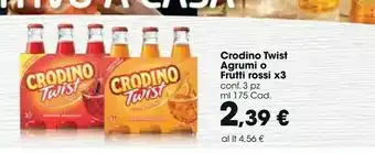 Crodo Crodino Twist Agrumi O Frutti Rossi X3 Conf 3 Pz Ml 175