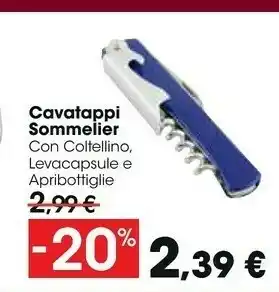 Cavatappi Sommelier Con Coltellino, Levacapsule E Apribottiglie