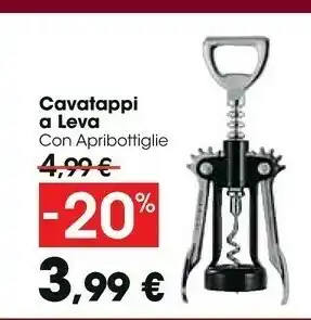 Cavatappi A Leva Con Apribottiglie