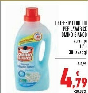 Conad Omino Bianco Detersivo lavatrice offerta