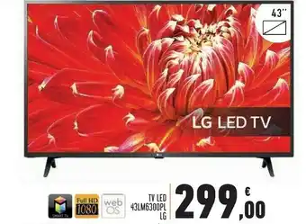 Conad LG 43LM6300PLA TV 109,2 Cm (43") Full HD Smart TV Wi-Fi Nero offerta