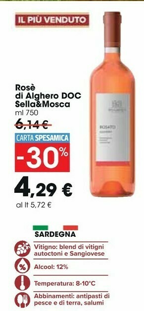 Carrefour Sella & Mosca Rosè Di Alghero Doc offerta