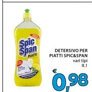 Mercatò Detersivo Per Piatti Spic&span Piatti Vari Tipi It1 offerta