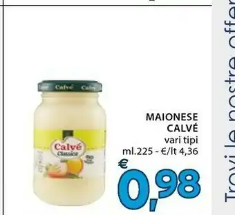 Mercatò Calvè Calve Maionese Calvé Vari Tipi Ml225 offerta
