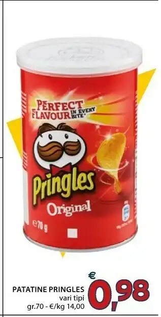 Mercatò Pringles Patatine Vari Tipi Gr70 offerta
